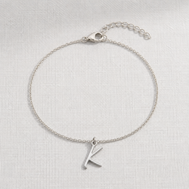 K Bracelet | Initial & Letter K Charm, Gold & Silver