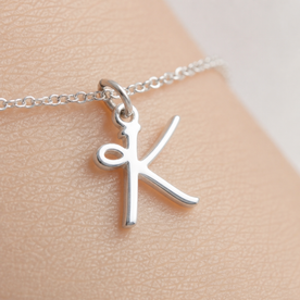 K Bracelet | Initial & Letter K Charm, Gold & Silver