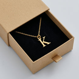 K Necklace | Initial & Letter K Pendant, Gold & Silver