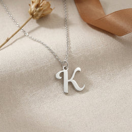 K Necklace | Initial & Letter K Pendant, Gold & Silver