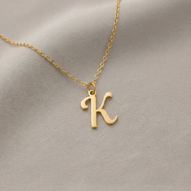 K Necklace | Initial & Letter K Pendant, Gold & Silver