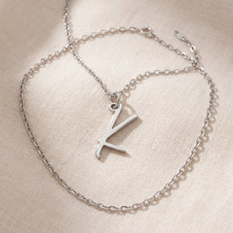 K Necklace | Initial & Letter K Pendant, Gold & Silver