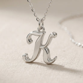K Necklace | Initial & Letter K Pendant, Gold & Silver