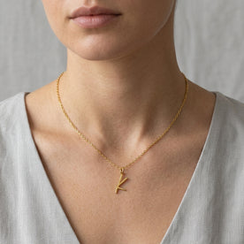 K Necklace | Initial & Letter K Pendant, Gold & Silver