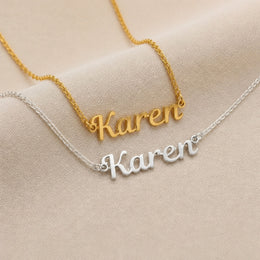 Karen Name Necklace | 18ct Gold, Silver & Vermeil | Ready to Ship