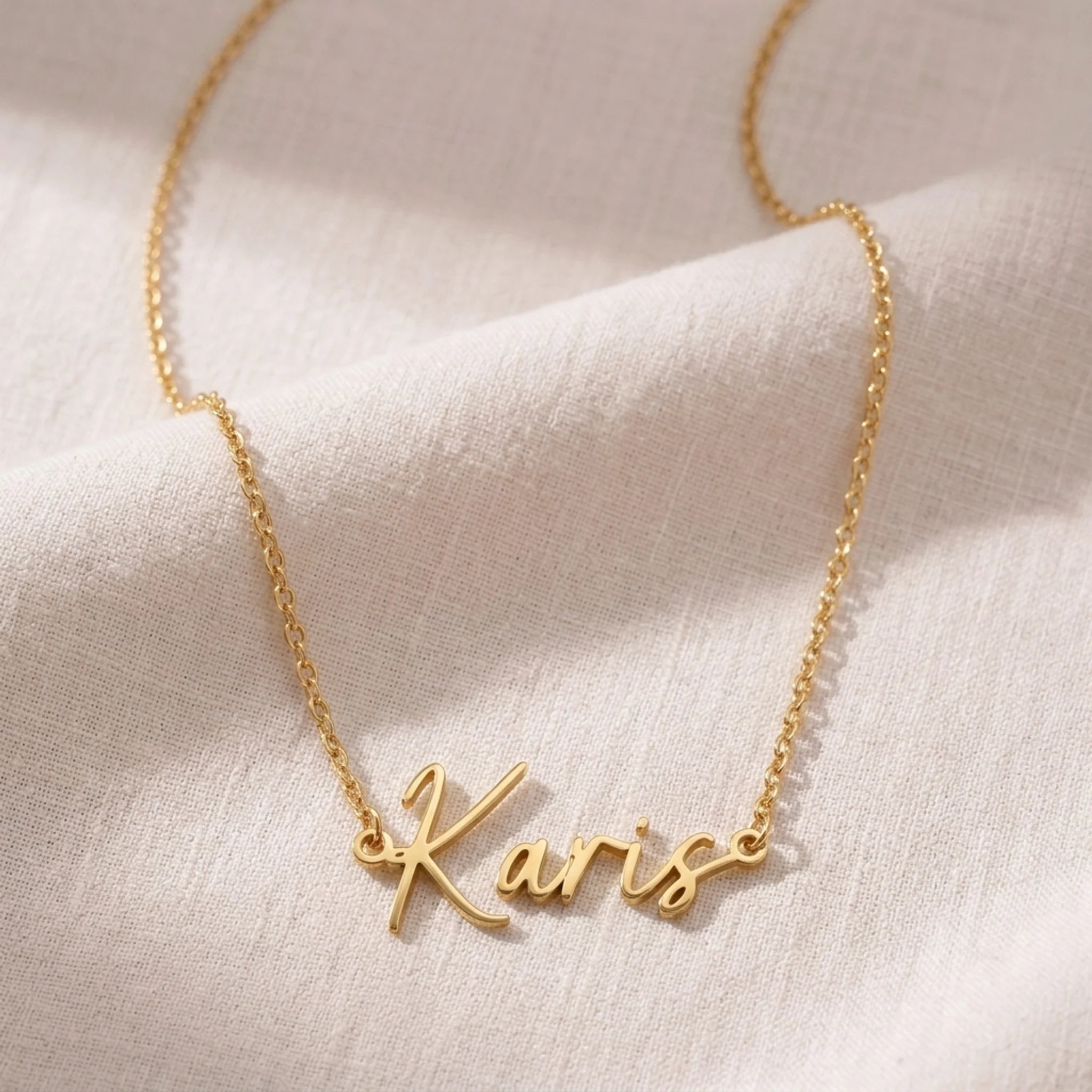 Karis Name Necklace | 18ct Gold, Silver & Vermeil | Ready to Ship