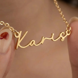 Karis Name Necklace | 18ct Gold, Silver & Vermeil | Ready to Ship