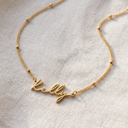 Kelly Name Necklace | 18ct Gold, Silver & Vermeil | Ready to Ship