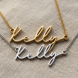 Kelly Name Necklace | 18ct Gold, Silver & Vermeil | Ready to Ship