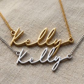 Kelly Name Necklace | 18ct Gold, Silver & Vermeil | Ready to Ship