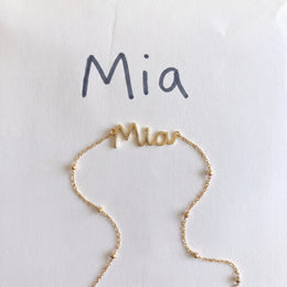 Kids' Handwriting Bracelet | Their Writing in 18ct Gold