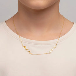 Kids Double Name Necklace – Children’s Personalised Multiple Name Gift in Gold & Silver
