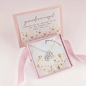 Guardian Angel Initial Necklace for Kids – Personalised Initial & Silver Guardian Angel Charm
