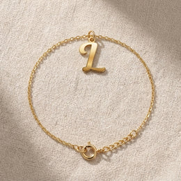 L Bracelet | Initial & Letter L Charm, Gold & Silver
