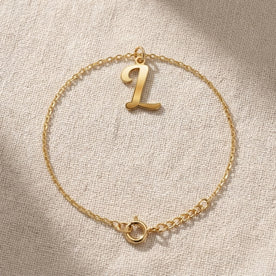 L Bracelet | Initial & Letter L Charm, Gold & Silver