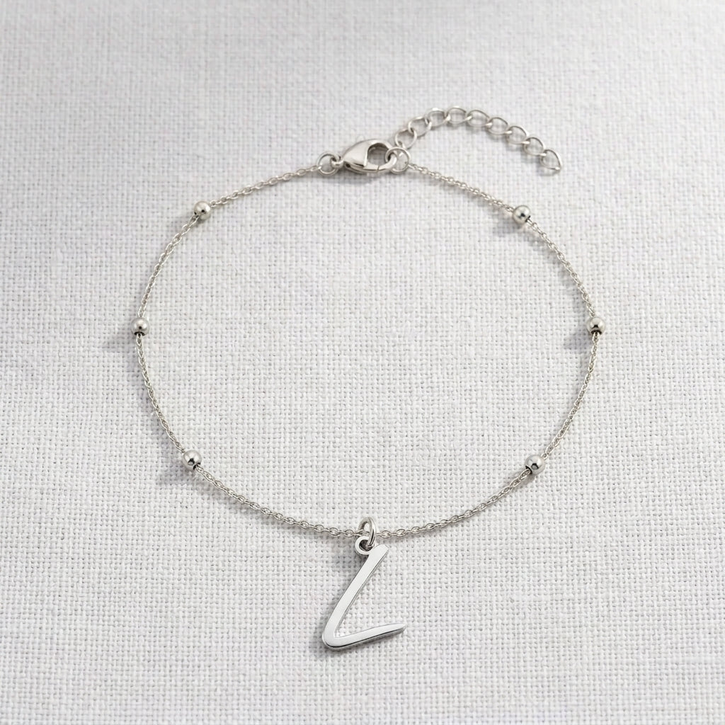 L Bracelet | Initial & Letter L Charm, Gold & Silver