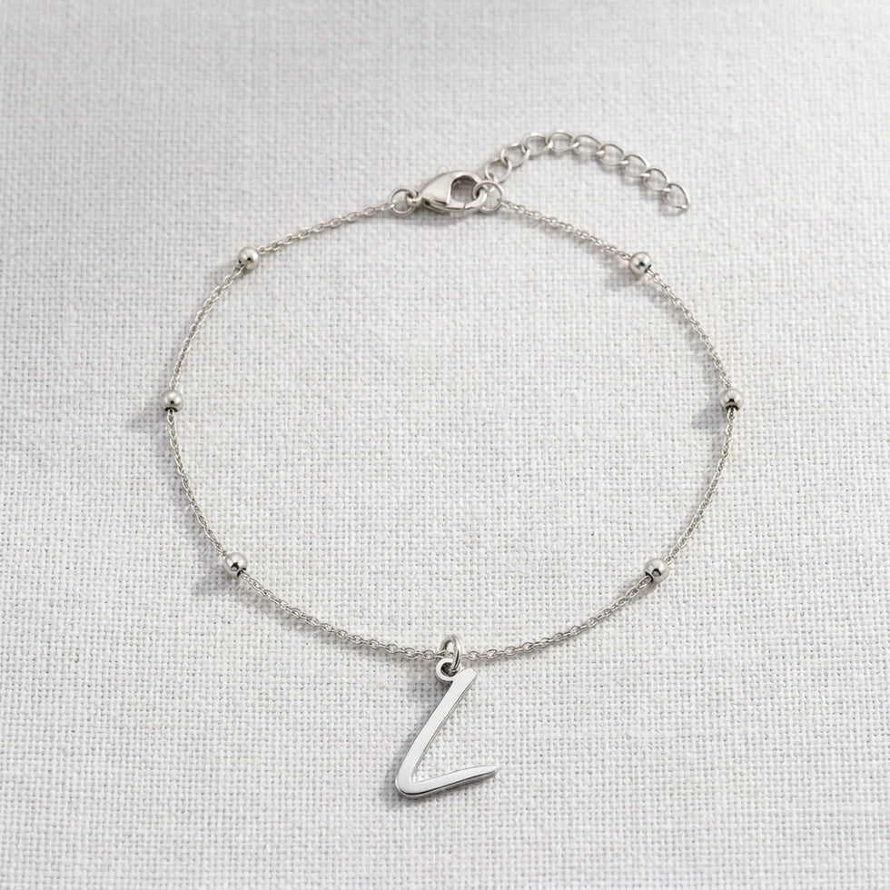 L Bracelet | Initial & Letter L Charm, Gold & Silver
