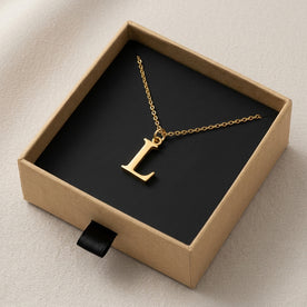 L Necklace | Initial & Letter L Pendant, Gold & Silver
