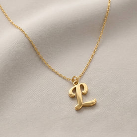 L Necklace | Initial & Letter L Pendant, Gold & Silver