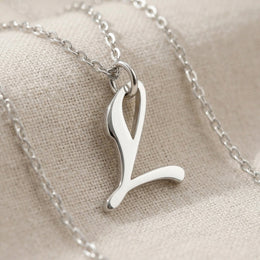 L Necklace | Initial & Letter L Pendant, Gold & Silver