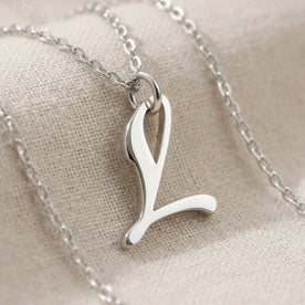 L Necklace | Initial & Letter L Pendant, Gold & Silver