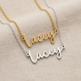 Lacey Name Necklace | 18ct Gold, Silver & Vermeil | Ready to Ship