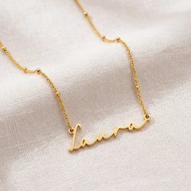 Laura Name Necklace | 18ct Gold, Silver & Vermeil | Ready to Ship