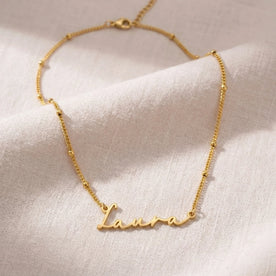 Laura Name Necklace | 18ct Gold, Silver & Vermeil | Ready to Ship