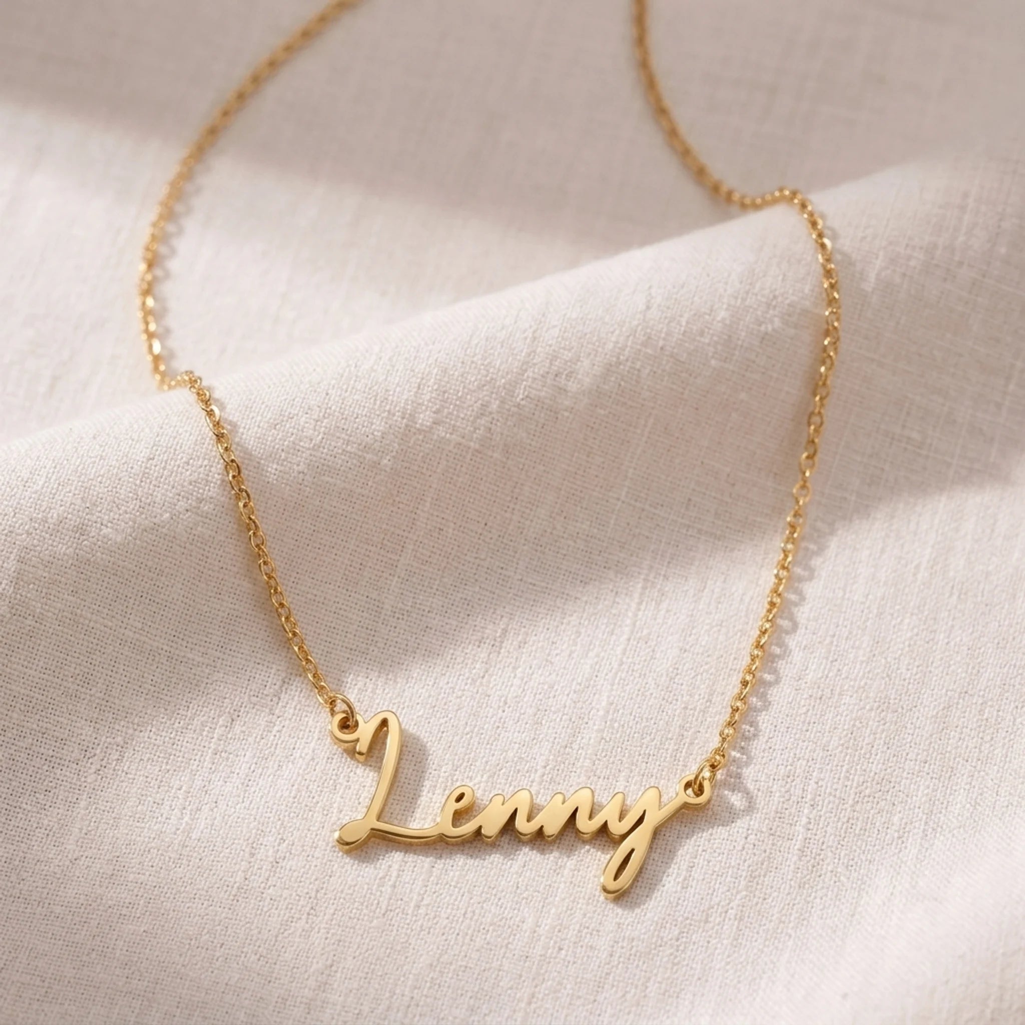 Lenny Name Necklace | 18ct Gold, Silver & Vermeil | Ready to Ship