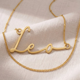 Leo Name Necklace | 18ct Gold, Silver & Vermeil | Ready to Ship