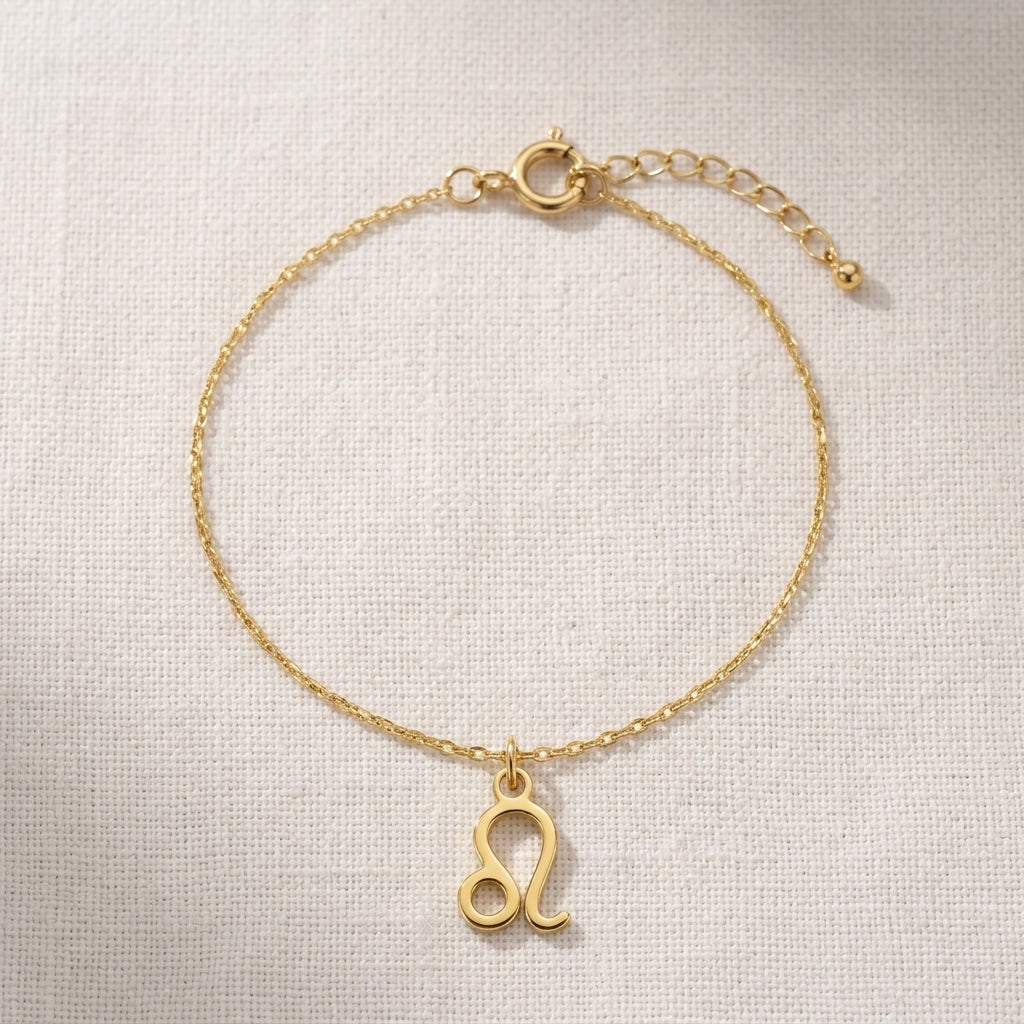 Leo Zodiac Bracelet | Star Sign Charm, Gold & Silver