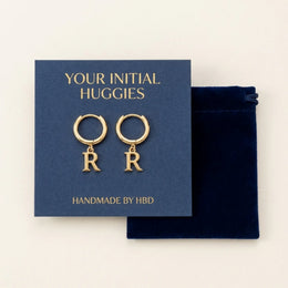 Personalised Initial Letter Drop Earrings in Gold or Silver – Custom Hoop Earrings