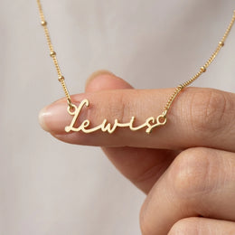 Lewis Name Necklace | 18ct Gold, Silver & Vermeil | Ready to Ship