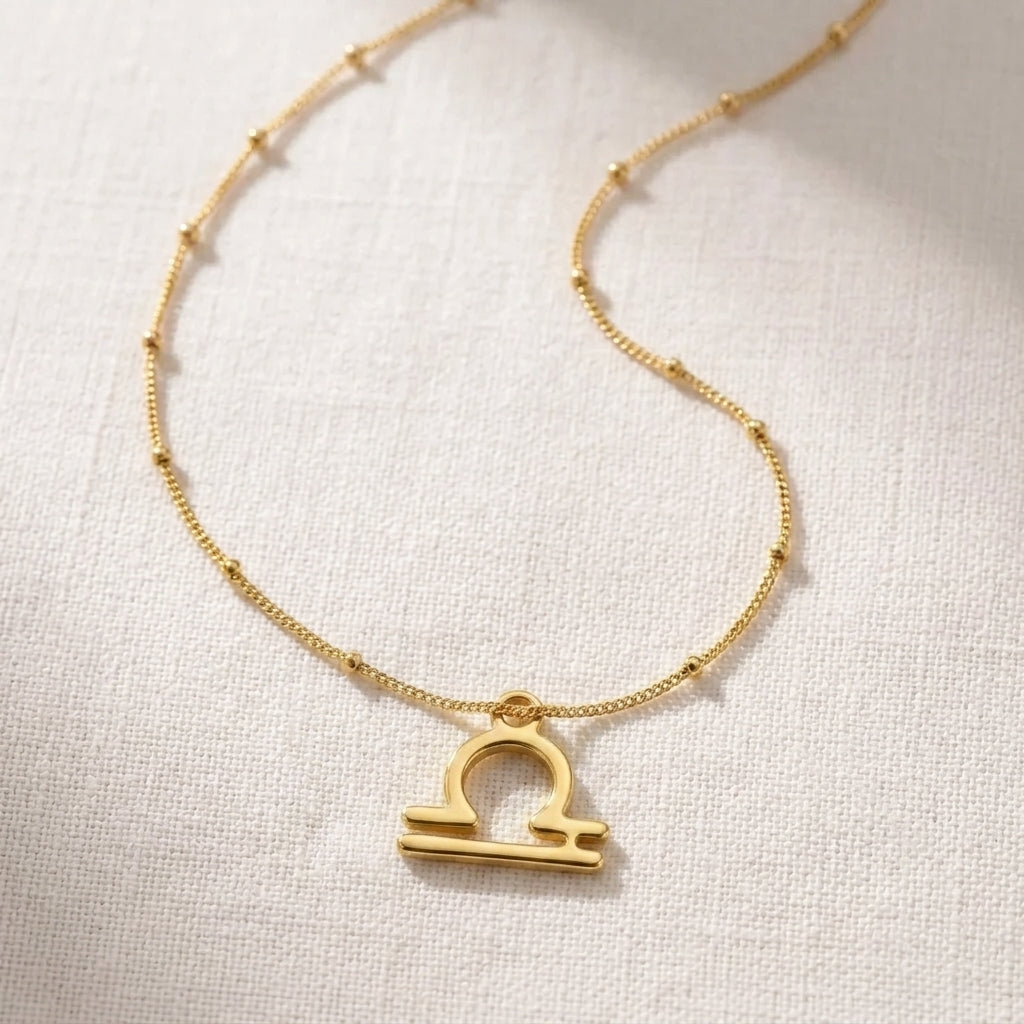 Libra Zodiac Necklace | Star Sign Pendant, Gold & Silver