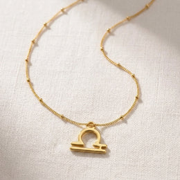 Libra Zodiac Necklace | Star Sign Pendant, Gold & Silver