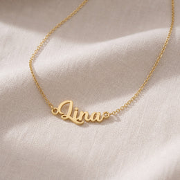 Lina Name Necklace | 18ct Gold, Silver & Vermeil | Ready to Ship