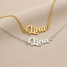 Lina Name Necklace | 18ct Gold, Silver & Vermeil | Ready to Ship