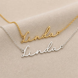 Linda Name Necklace | 18ct Gold, Silver & Vermeil | Ready to Ship