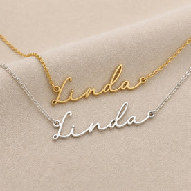 Linda Name Necklace | 18ct Gold, Silver & Vermeil | Ready to Ship