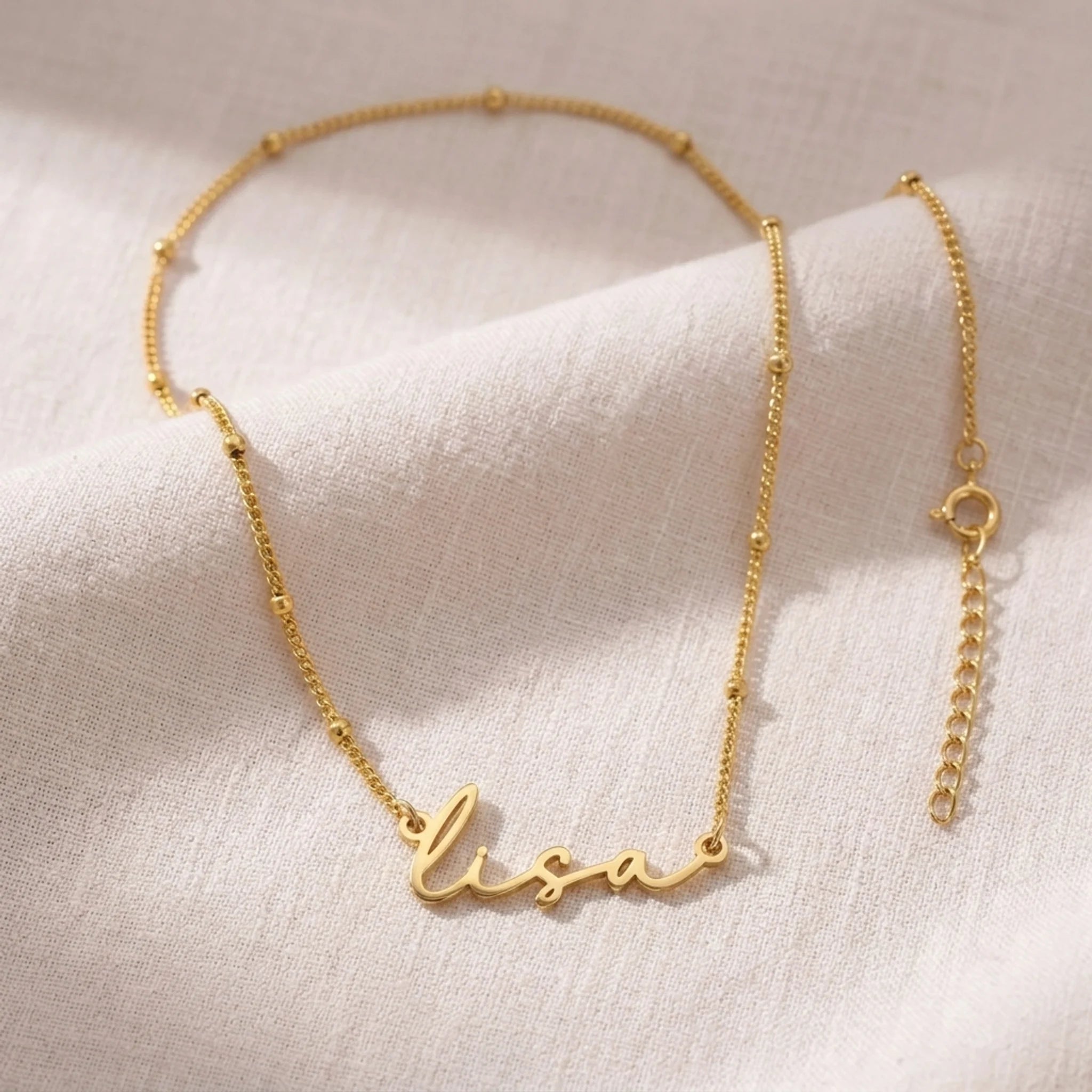 Lisa Name Necklace | 18ct Gold, Silver & Vermeil | Ready to Ship