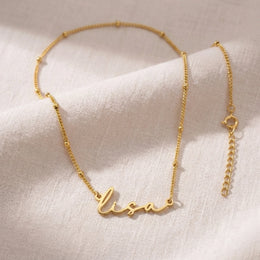 Lisa Name Necklace | 18ct Gold, Silver & Vermeil | Ready to Ship