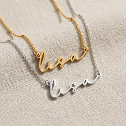 Lisa Name Necklace | 18ct Gold, Silver & Vermeil | Ready to Ship