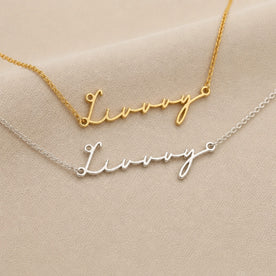 Livvy Name Necklace | 18ct Gold, Silver & Vermeil | Ready to Ship