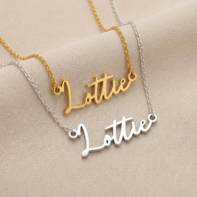 Lottie Name Necklace | 18ct Gold, Silver & Vermeil | Ready to Ship