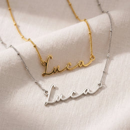 Luca Name Necklace | 18ct Gold, Silver & Vermeil | Ready to Ship