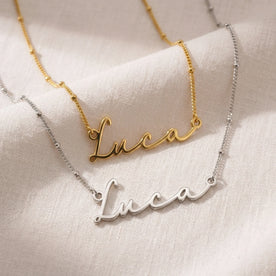 Luca Name Necklace | 18ct Gold, Silver & Vermeil | Ready to Ship