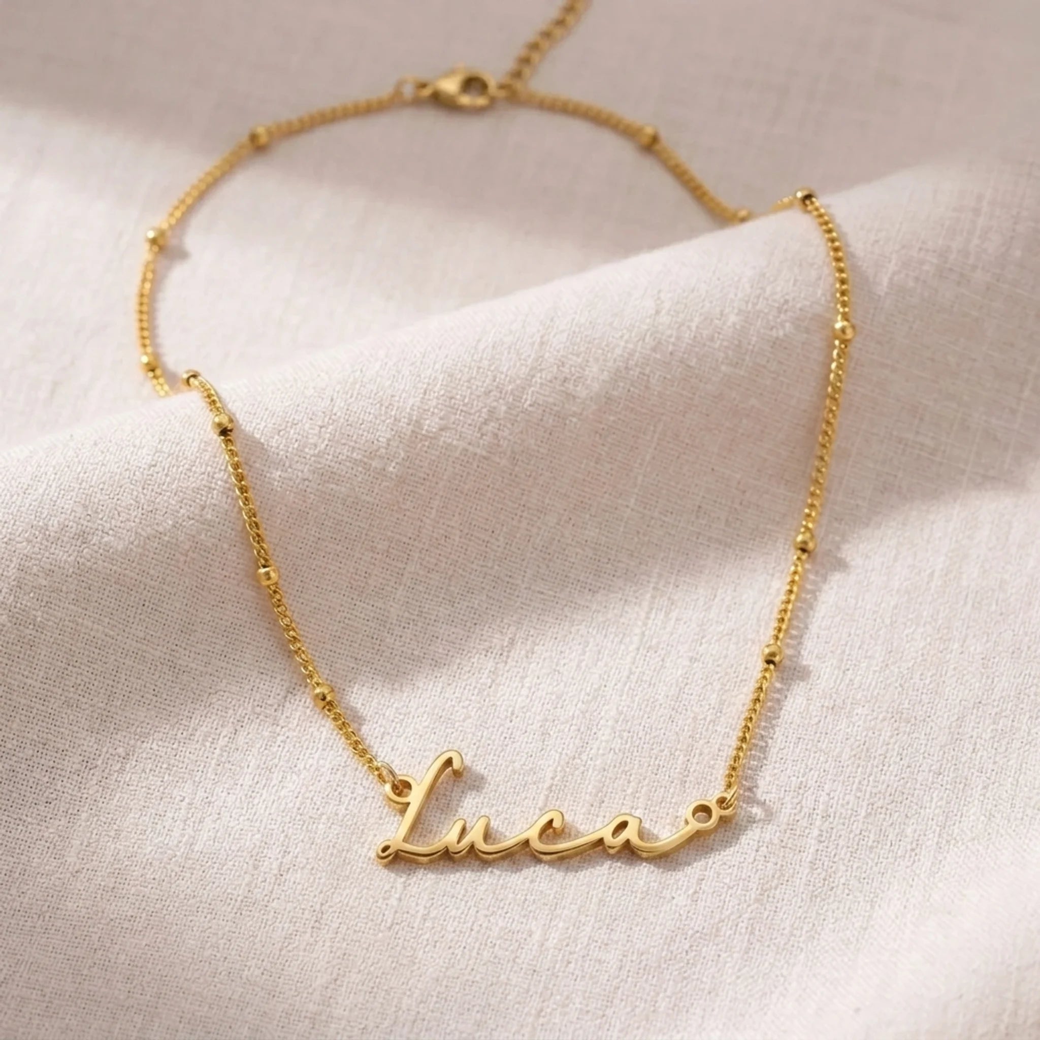 Luca Name Necklace | 18ct Gold, Silver & Vermeil | Ready to Ship