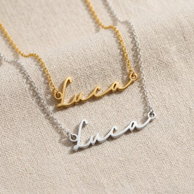 Lucas Name Necklace | 18ct Gold, Silver & Vermeil | Ready to Ship