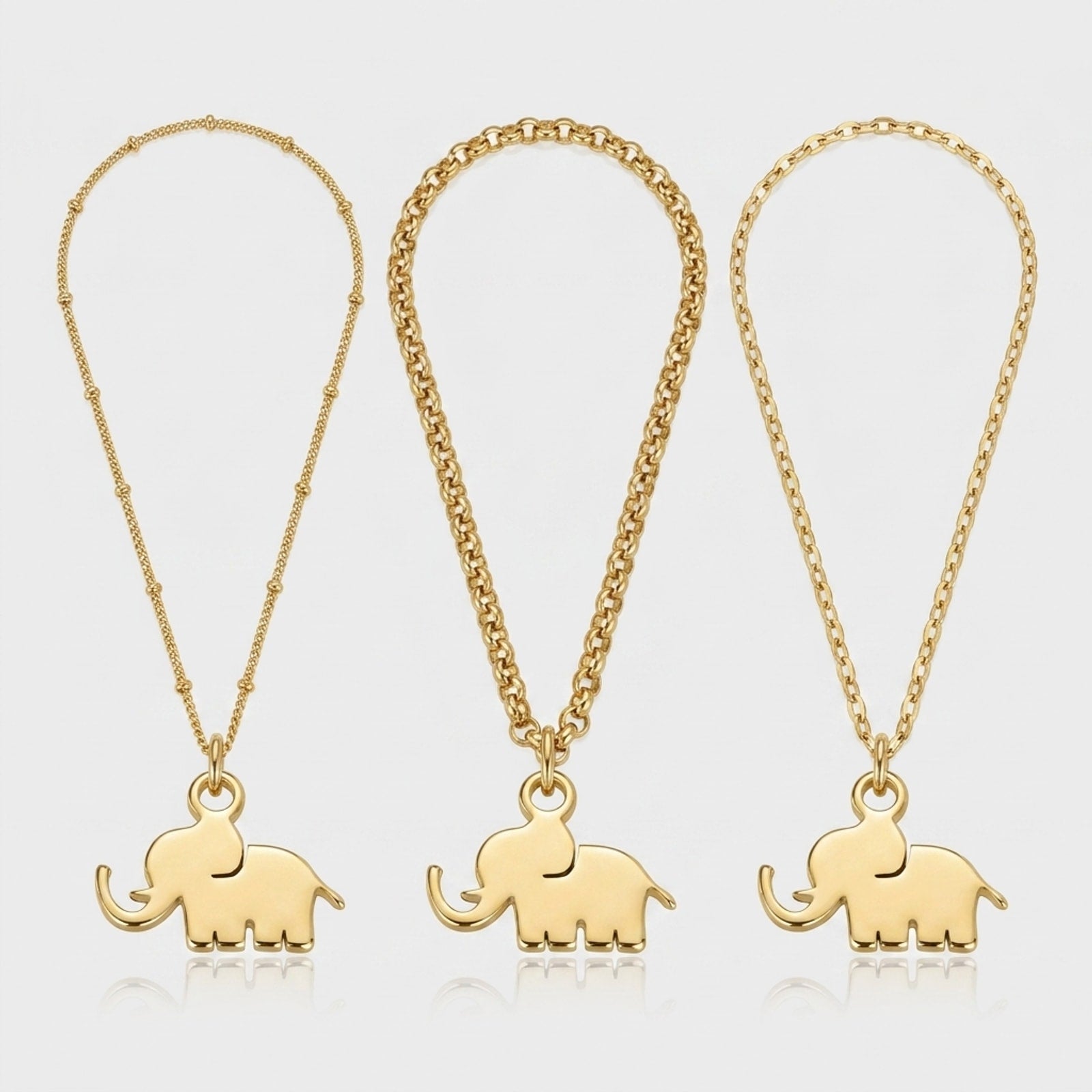 Lucky Elephant Charm Necklace & Bracelet