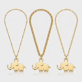Lucky Elephant Charm Necklace & Bracelet